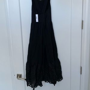 J. Crew Black knit and eyelet maxi dress NWT 🖤